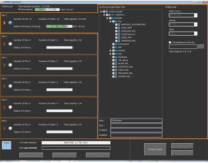 Example of Unitex TapeViewLT archive software screen